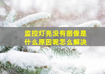 监控灯亮没有图像是什么原因呢怎么解决