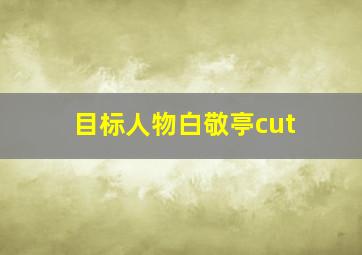 目标人物白敬亭cut