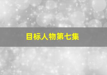 目标人物第七集