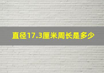 直径17.3厘米周长是多少