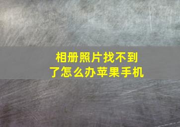 相册照片找不到了怎么办苹果手机