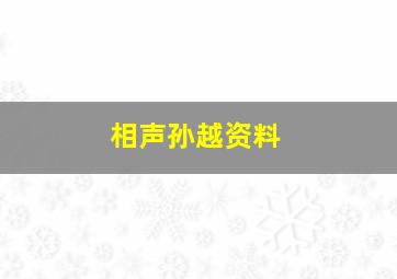 相声孙越资料