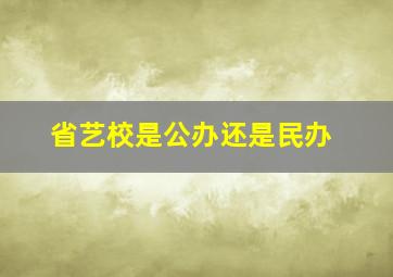 省艺校是公办还是民办