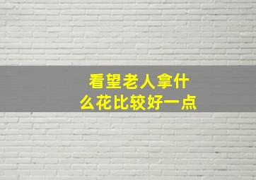 看望老人拿什么花比较好一点