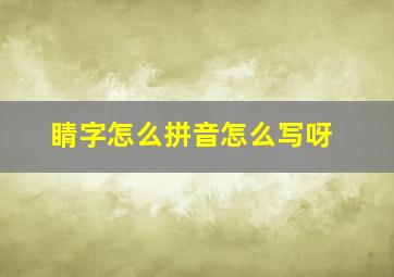 睛字怎么拼音怎么写呀