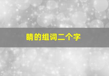 睛的组词二个字