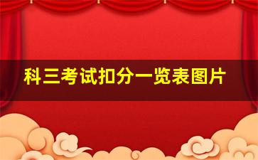 科三考试扣分一览表图片