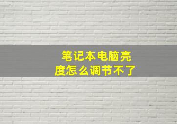 笔记本电脑亮度怎么调节不了