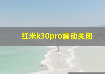 红米k30pro震动关闭