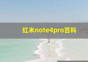 红米note4pro百科