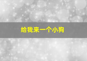 给我来一个小狗