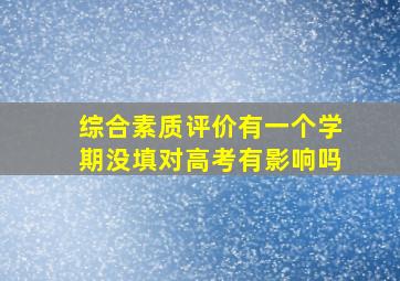 综合素质评价有一个学期没填对高考有影响吗