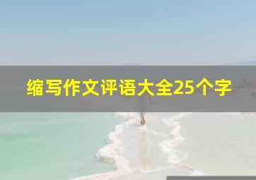 缩写作文评语大全25个字