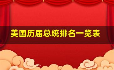 美国历届总统排名一览表