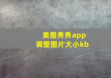 美图秀秀app调整图片大小kb