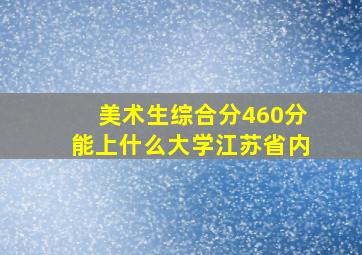 美术生综合分460分能上什么大学江苏省内