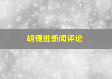 胡锡进新闻评论