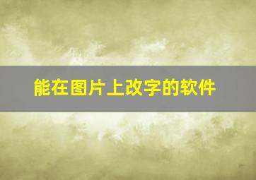 能在图片上改字的软件