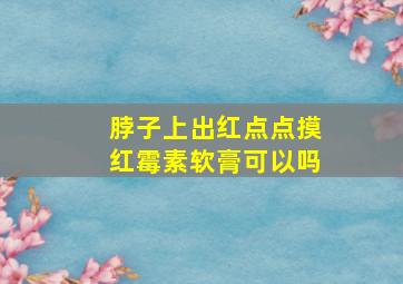 脖子上出红点点摸红霉素软膏可以吗