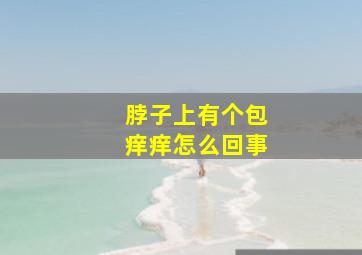 脖子上有个包痒痒怎么回事