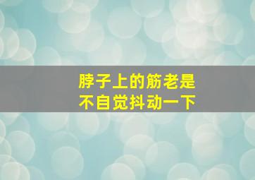 脖子上的筋老是不自觉抖动一下