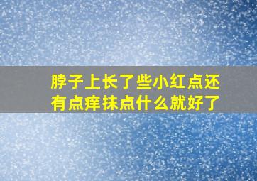 脖子上长了些小红点还有点痒抹点什么就好了