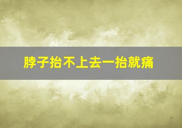 脖子抬不上去一抬就痛