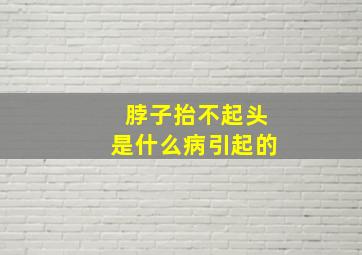 脖子抬不起头是什么病引起的