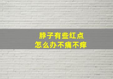 脖子有些红点怎么办不痛不痒