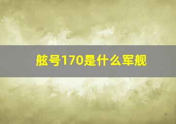 舷号170是什么军舰