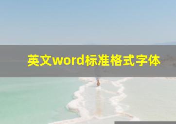 英文word标准格式字体