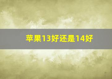 苹果13好还是14好