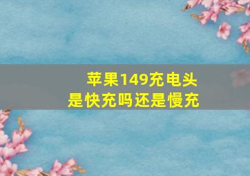 苹果149充电头是快充吗还是慢充