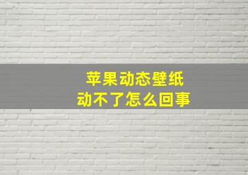 苹果动态壁纸动不了怎么回事