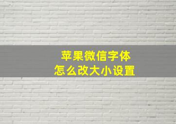 苹果微信字体怎么改大小设置