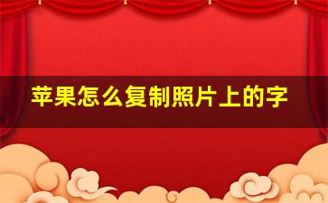 苹果怎么复制照片上的字