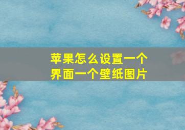 苹果怎么设置一个界面一个壁纸图片