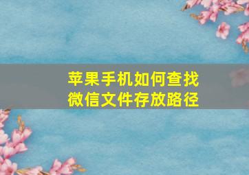 苹果手机如何查找微信文件存放路径