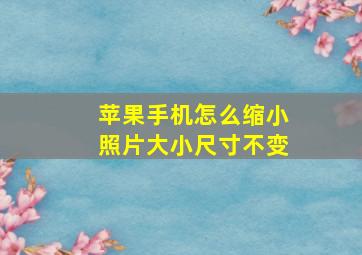 苹果手机怎么缩小照片大小尺寸不变