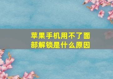 苹果手机用不了面部解锁是什么原因