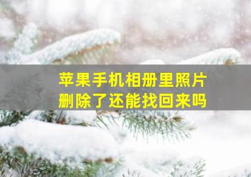 苹果手机相册里照片删除了还能找回来吗