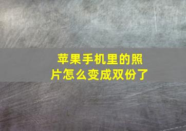 苹果手机里的照片怎么变成双份了