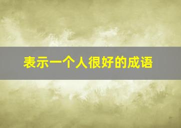 表示一个人很好的成语