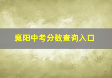 襄阳中考分数查询入口