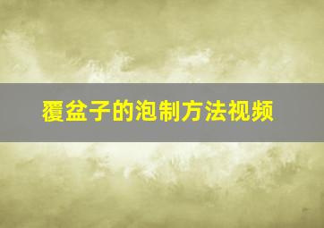 覆盆子的泡制方法视频