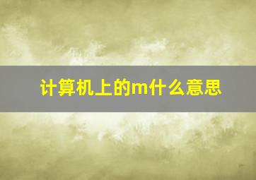 计算机上的m什么意思