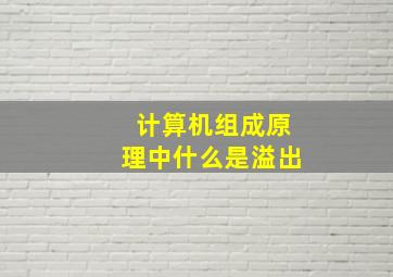 计算机组成原理中什么是溢出