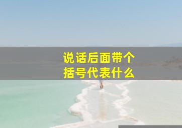 说话后面带个括号代表什么