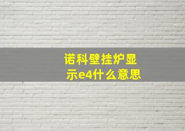 诺科壁挂炉显示e4什么意思