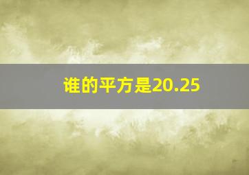 谁的平方是20.25